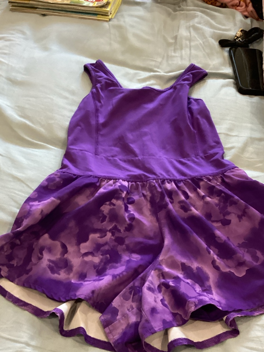 Xersion Purple Girls Skirted Dance Romper